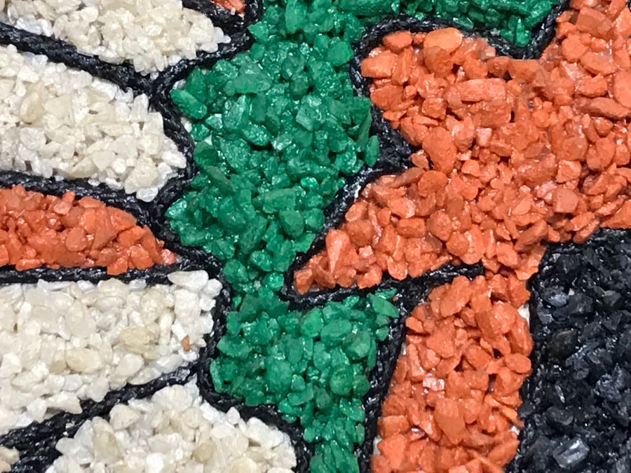 Pair Of Decorative Colored Stone Artwork Pieces Depicting Native American Indian Dances [Photo 6]