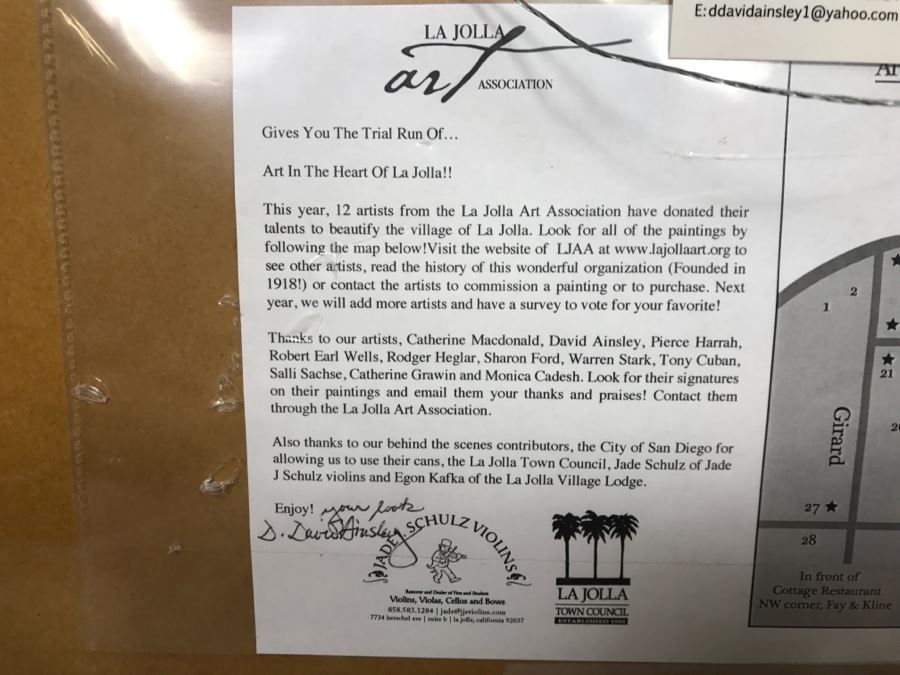 ORIGINAL Donald 'David' Ainsley Plein Air Painting Of The Caves Near La Jolla Cove La Jolla, CA 20' X 27' [Photo 15]