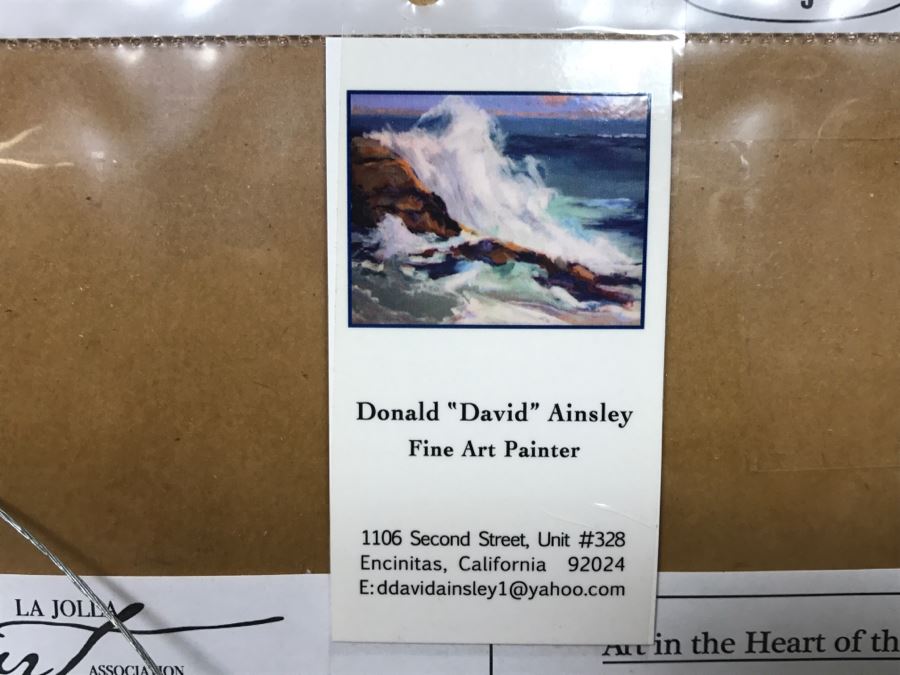 ORIGINAL Donald 'David' Ainsley Plein Air Painting Of The Caves Near La Jolla Cove La Jolla, CA 20' X 27' [Photo 16]