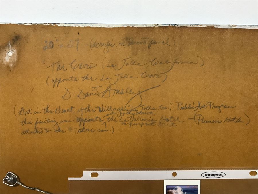 ORIGINAL Donald 'David' Ainsley Plein Air Painting Of The Caves Near La Jolla Cove La Jolla, CA 20' X 27' [Photo 17]