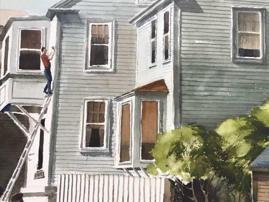 Original 1985 Watercolor Painting Of Old Mercantile Building And Home Signed Lower Left [Photo 9]