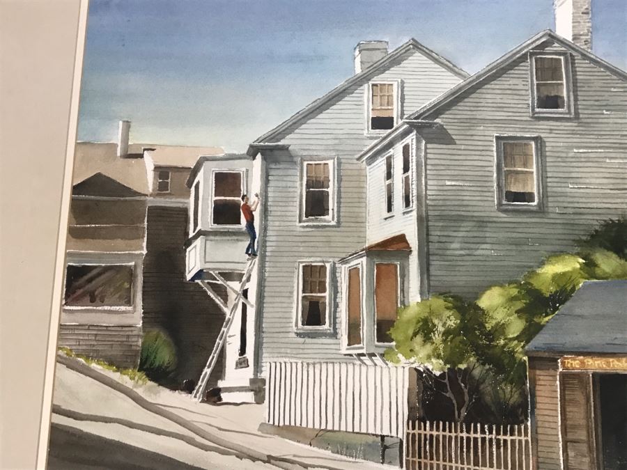 Original 1985 Watercolor Painting Of Old Mercantile Building And Home Signed Lower Left [Photo 8]