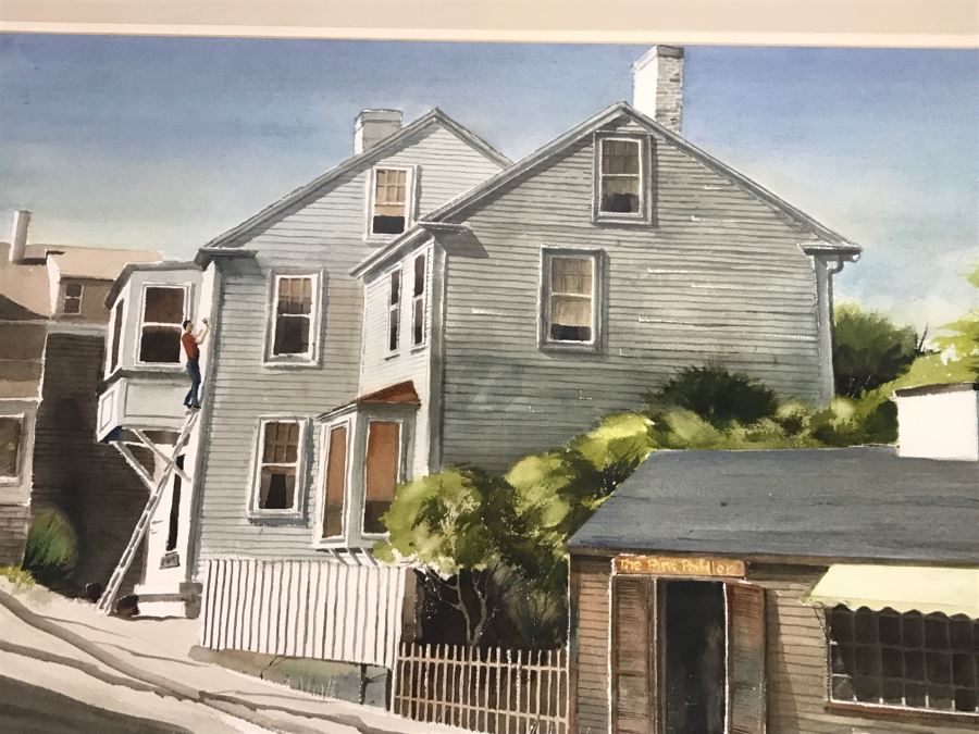 Original 1985 Watercolor Painting Of Old Mercantile Building And Home Signed Lower Left [Photo 7]