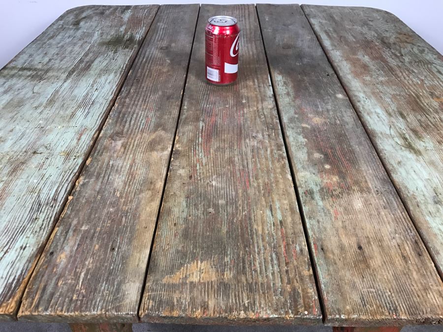 Primitive Antique Pine Shabby Chic Drop Leaf Dining Table [Photo 17]