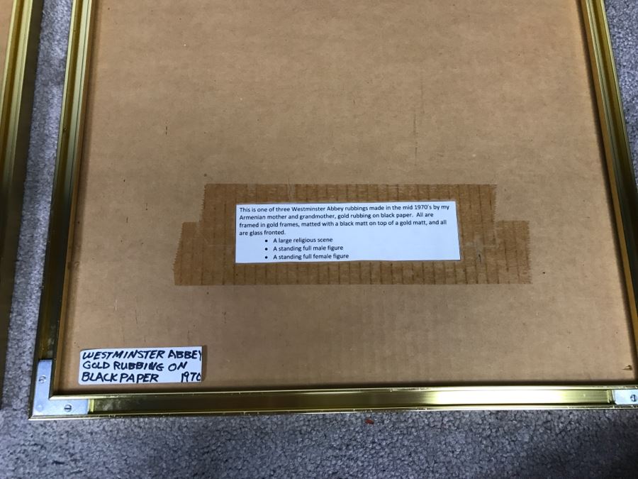 Pair Of Framed Vintage Westminster Abbey Rubbings [Photo 12]