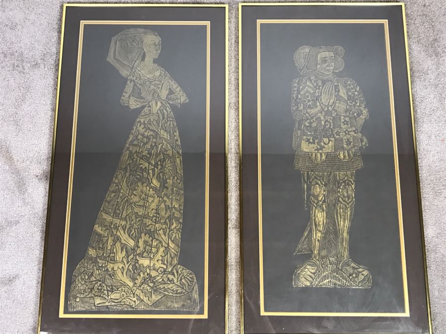 Pair Of Framed Vintage Westminster Abbey Rubbings [Photo 2]
