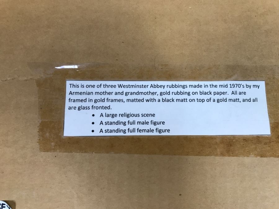 Pair Of Framed Vintage Westminster Abbey Rubbings [Photo 15]