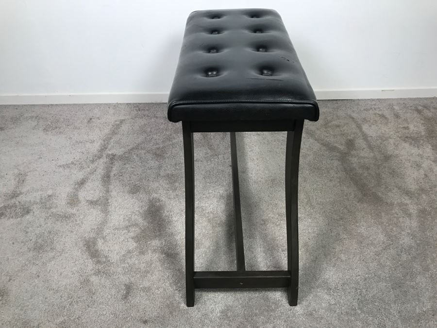 Vintage Black Bench - Top Of Upholstery Has Some Tears [Photo 8]
