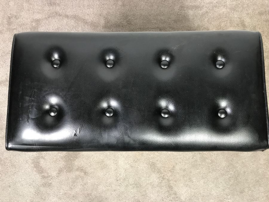 Vintage Black Bench - Top Of Upholstery Has Some Tears [Photo 7]