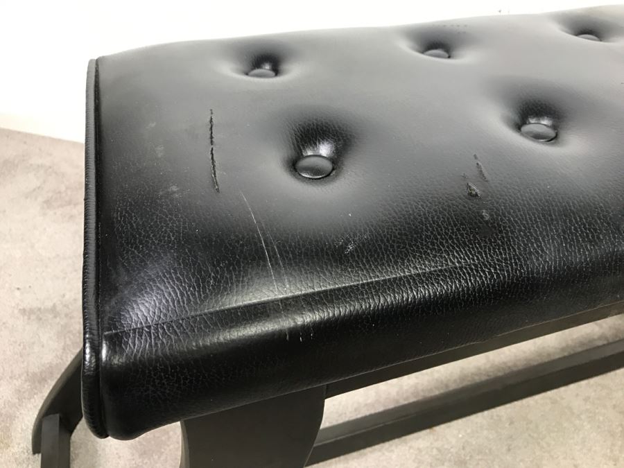 Vintage Black Bench - Top Of Upholstery Has Some Tears [Photo 6]