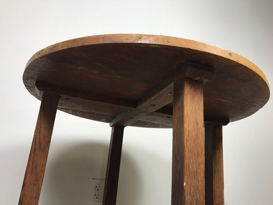 Vintage Mission Arts And Crafts 2-Tier Round Table [Photo 7]