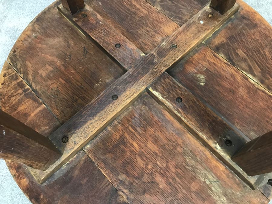 Vintage Mission Arts And Crafts 2-Tier Round Table [Photo 18]