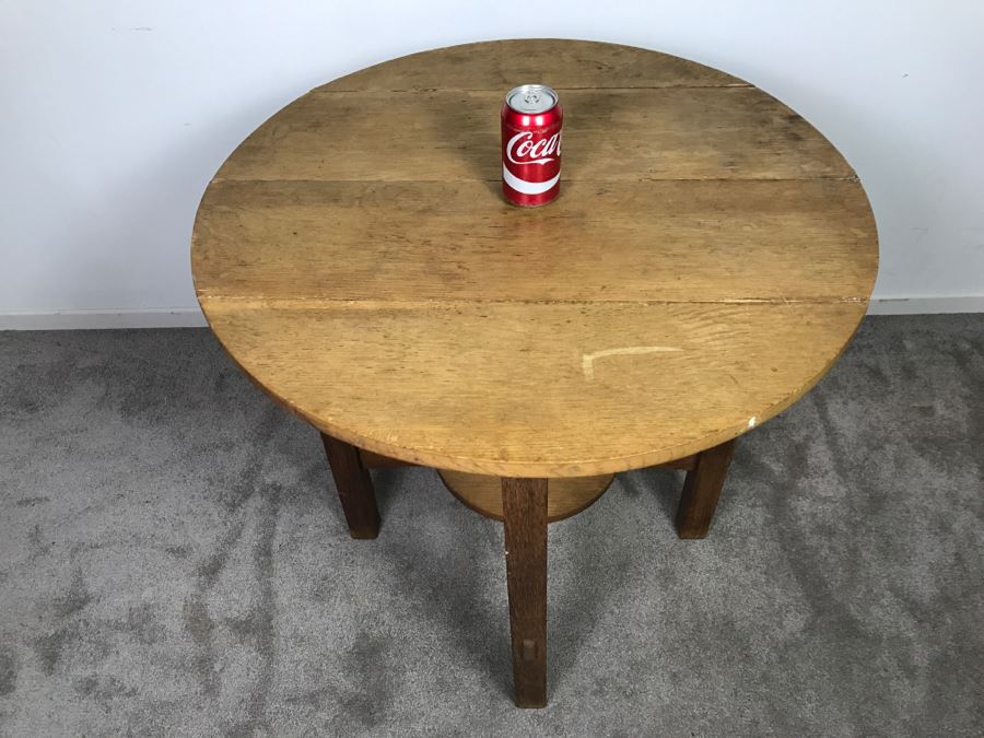 Vintage Mission Arts And Crafts 2-Tier Round Table [Photo 8]