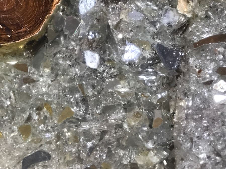 Pair Of Stunning Designer Natural Wood With Crystals Resin Cube Stools Side Tables - This Item Has A Reserve [Photo 5]