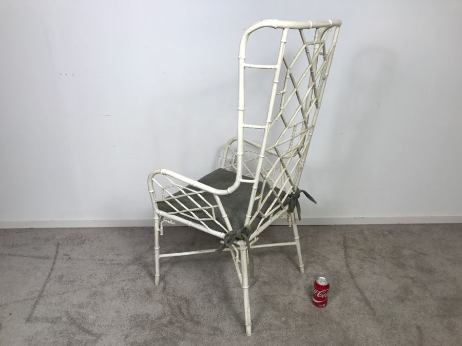 Very Cool Hollywood Regency Metal Bamboo High Back Armchair [Photo 3]