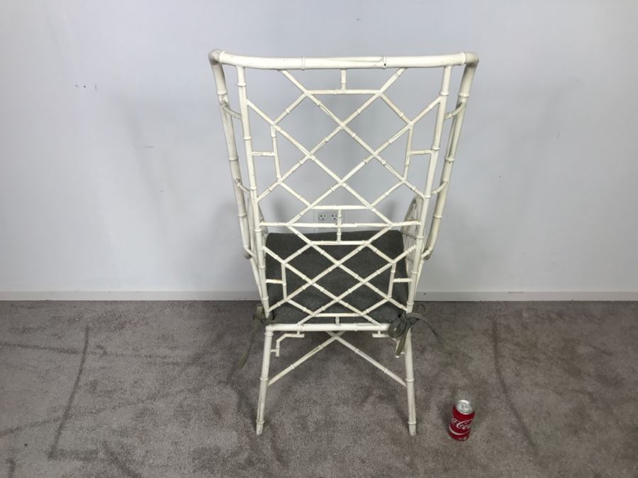 Very Cool Hollywood Regency Metal Bamboo High Back Armchair [Photo 12]