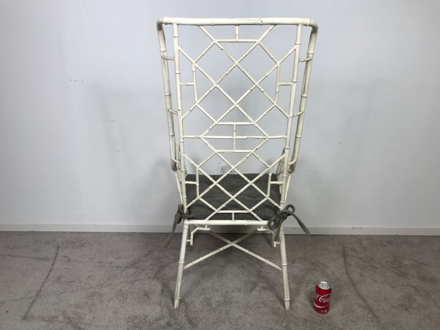 Very Cool Hollywood Regency Metal Bamboo High Back Armchair [Photo 11]