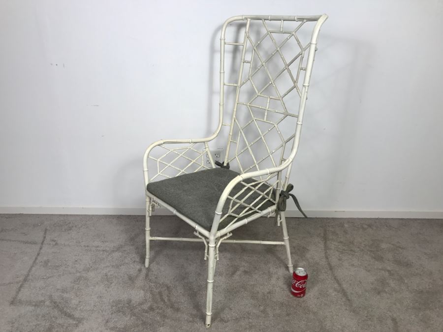 Very Cool Hollywood Regency Metal Bamboo High Back Armchair [Photo 13]
