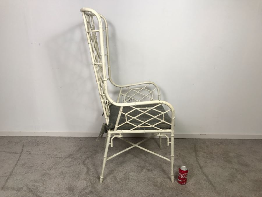 Very Cool Hollywood Regency Metal Bamboo High Back Armchair [Photo 10]