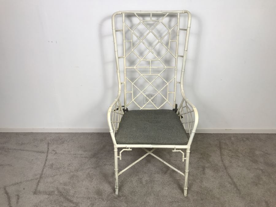 Very Cool Hollywood Regency Metal Bamboo High Back Armchair [Photo 6]