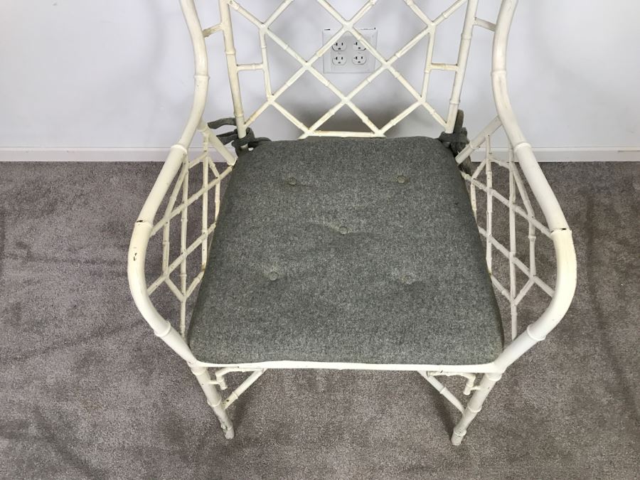 Very Cool Hollywood Regency Metal Bamboo High Back Armchair [Photo 7]