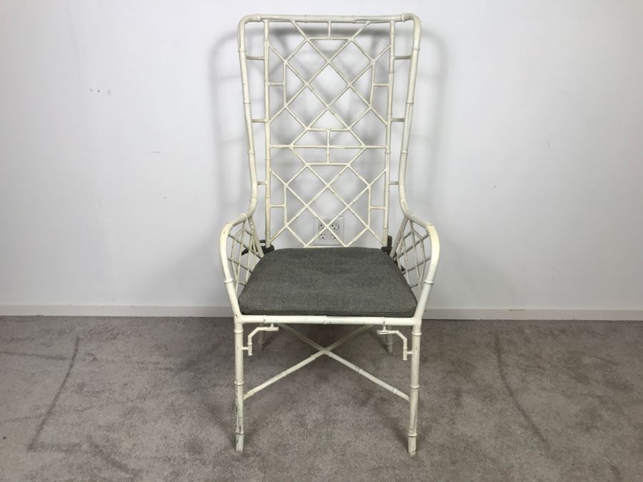 Very Cool Hollywood Regency Metal Bamboo High Back Armchair [Photo 5]