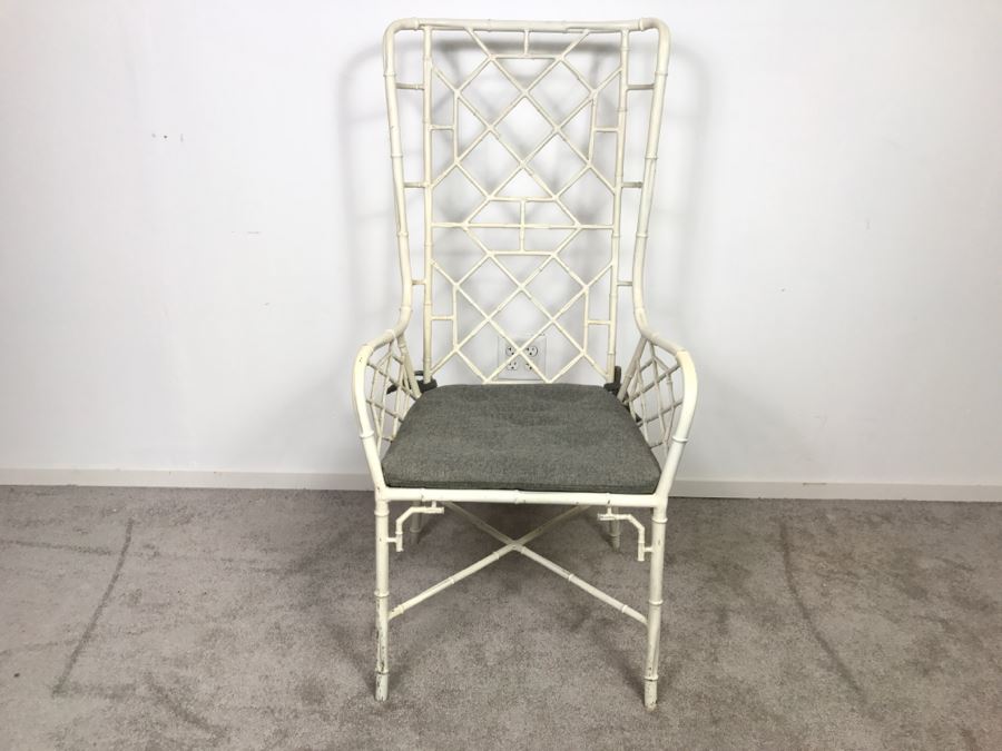 Very Cool Hollywood Regency Metal Bamboo High Back Armchair [Photo 2]