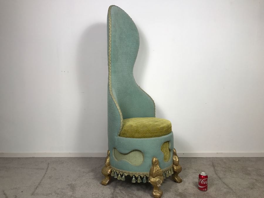 Unusual One-Of-A-Kind Upholstered Throne Style Chair [Photo 5]