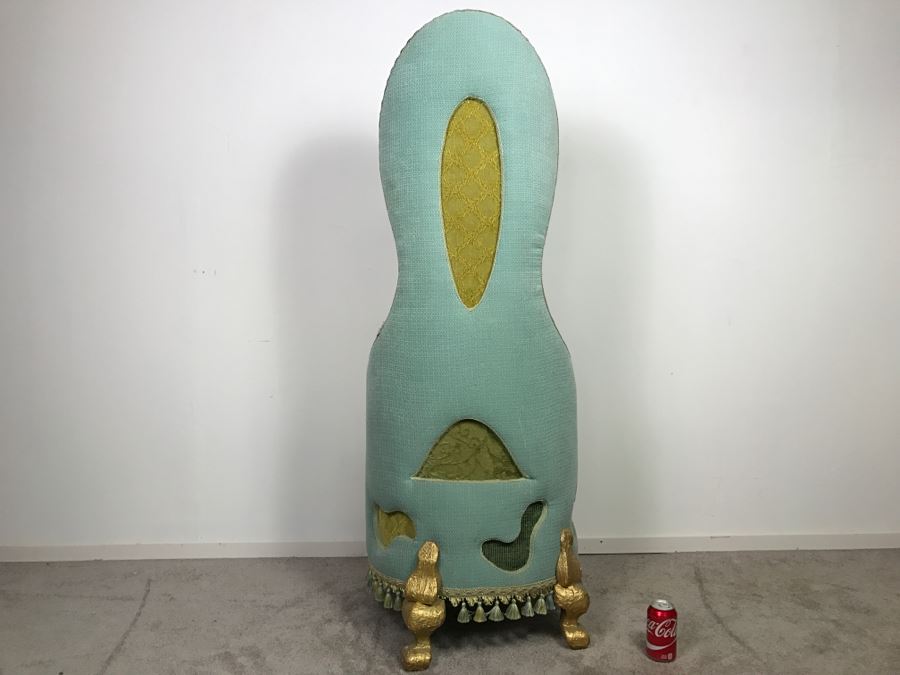 Unusual One-Of-A-Kind Upholstered Throne Style Chair [Photo 6]
