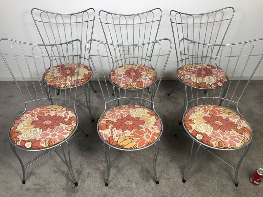 Set Of (6) Mid-Century Modern Metal Dining Chairs [Photo 4]