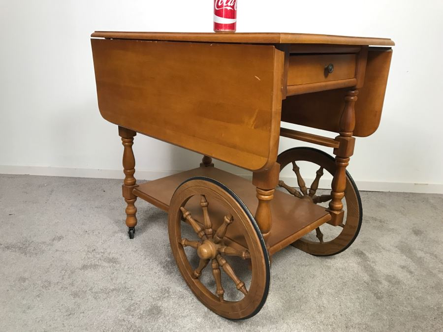 Vintage Wooden Tea Bar Cart [Photo 6]