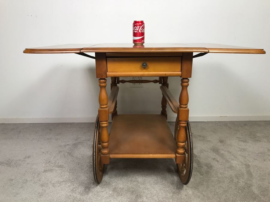 Vintage Wooden Tea Bar Cart [Photo 9]