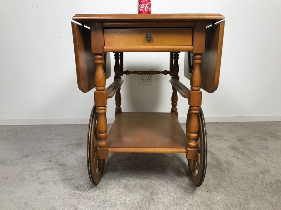 Vintage Wooden Tea Bar Cart [Photo 8]