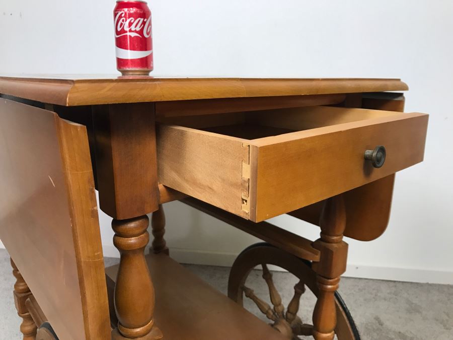 Vintage Wooden Tea Bar Cart [Photo 7]