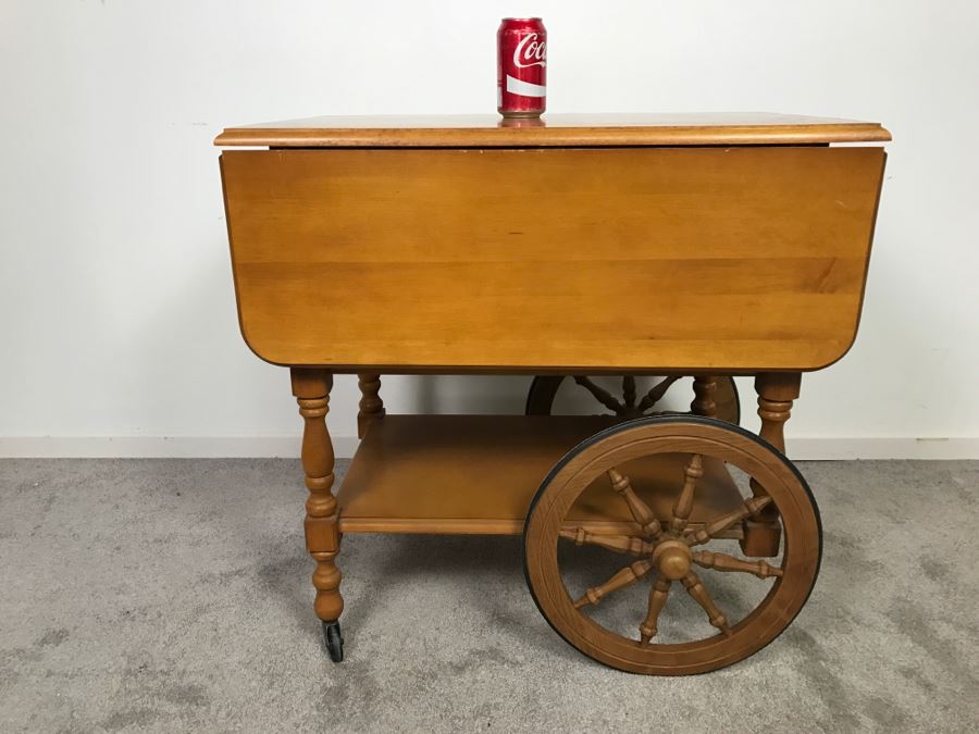 Vintage Wooden Tea Bar Cart [Photo 3]