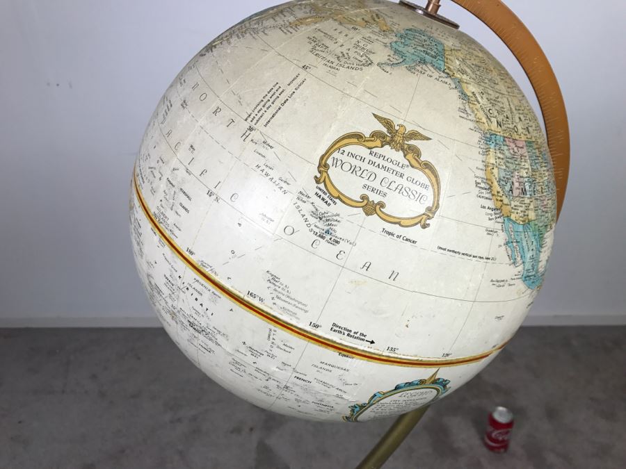 Vintage Replogle 12 Inch Dia Globe World Classic Series With Modern Floor Stand [Photo 3]