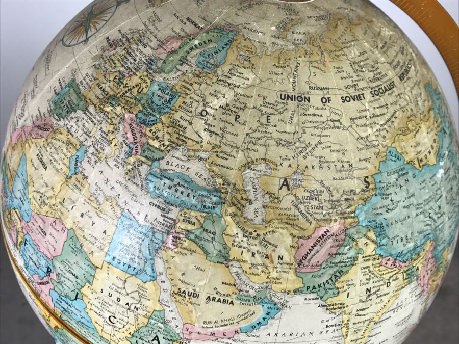 Vintage Replogle 12 Inch Dia Globe World Classic Series With Modern Floor Stand [Photo 7]