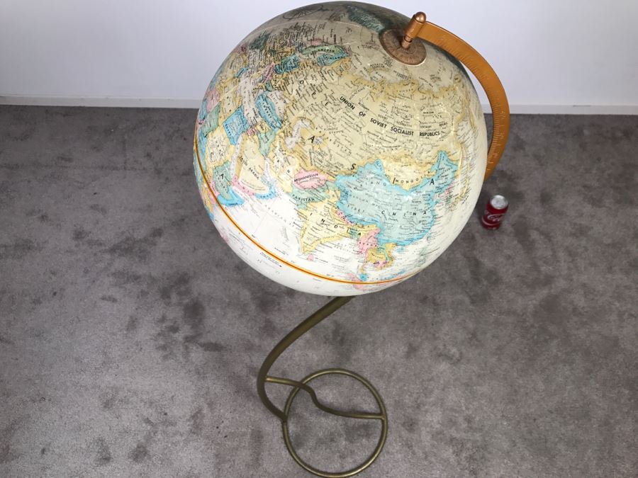 Vintage Replogle 12 Inch Dia Globe World Classic Series With Modern Floor Stand [Photo 10]
