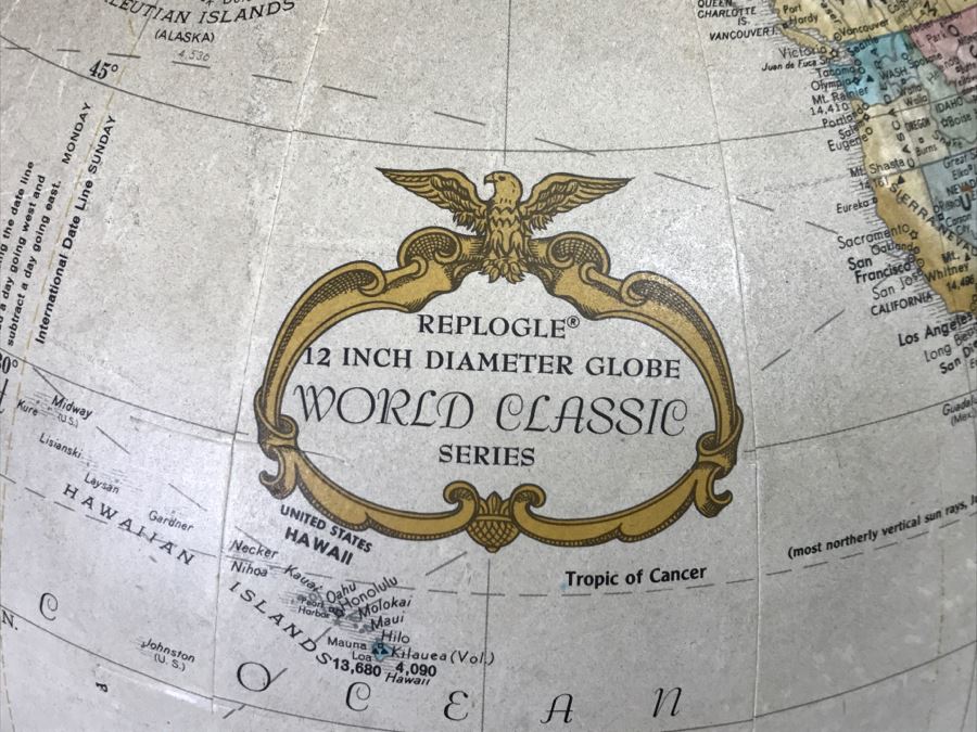Vintage Replogle 12 Inch Dia Globe World Classic Series With Modern Floor Stand [Photo 5]