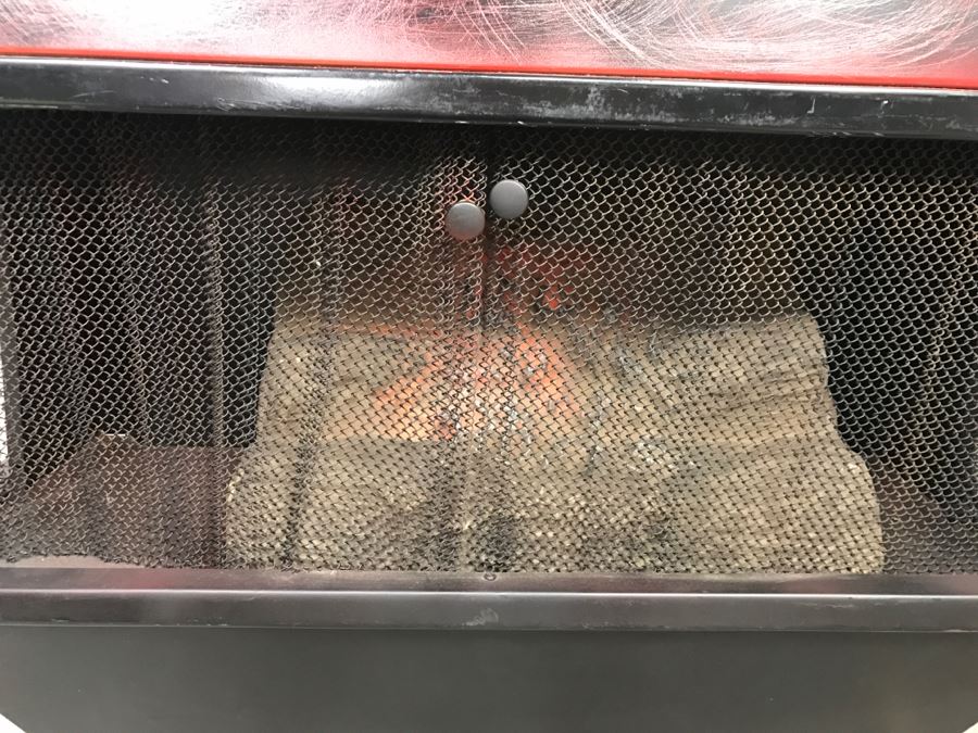 Working Mid-Century SEARS, ROEBUCK & CO Electric Fireplace With Simulated Wood Burning Logs [Photo 3]