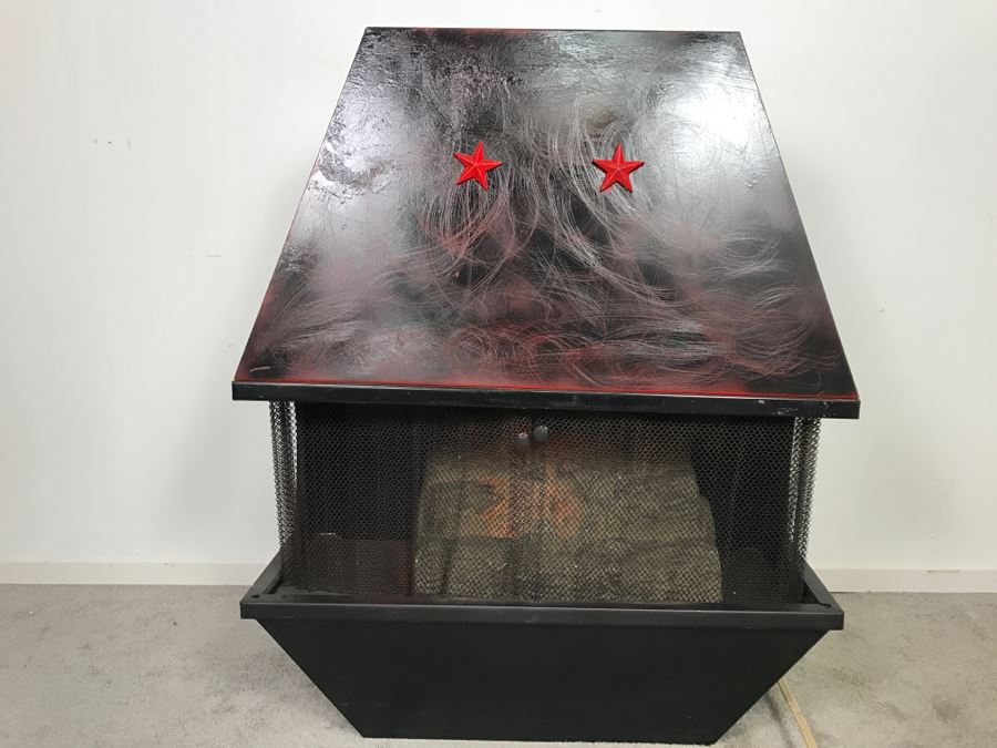 Working Mid-Century SEARS, ROEBUCK & CO Electric Fireplace With Simulated Wood Burning Logs [Photo 5]