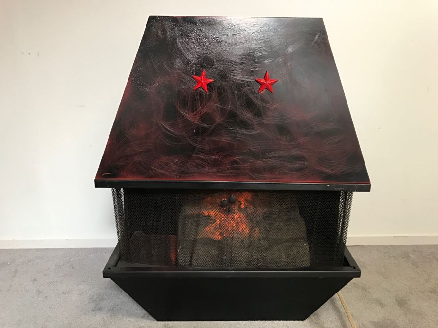 Working Mid-Century SEARS, ROEBUCK & CO Electric Fireplace With Simulated Wood Burning Logs [Photo 12]