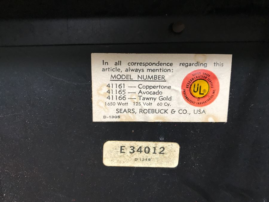 Working Mid-Century SEARS, ROEBUCK & CO Electric Fireplace With Simulated Wood Burning Logs [Photo 16]