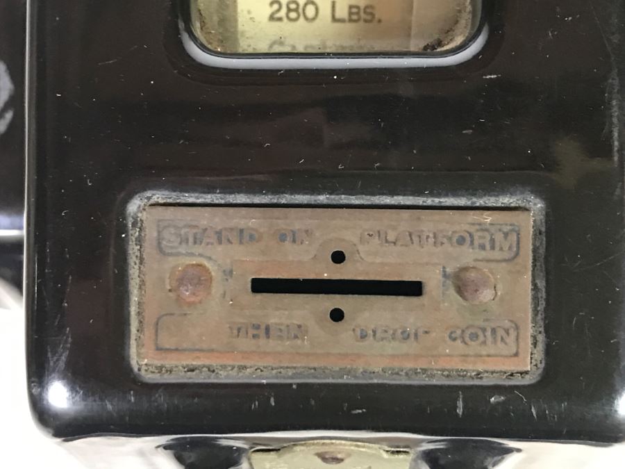 Art Deco Coin-Op Mechanical Scale By The Hamilton Scale Co Person Weigher Model P-W 41'H [Photo 14]