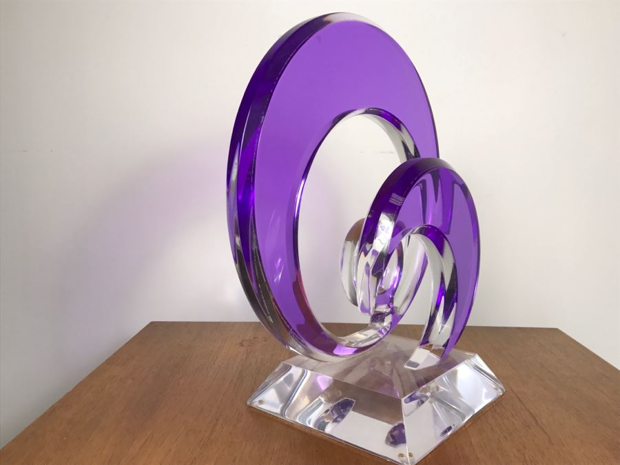Signed Acrylic Sculpture By Israeli Artist Shlomi Haziza Estimate $900 18'H [Photo 15]