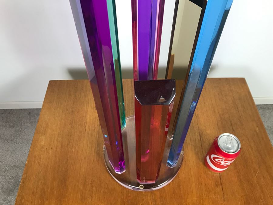 Signed Acrylic Sculpture Titled 'Skyscraper' By Israeli Artist Shlomi Haziza Estimate $1,100 36'H [Photo 12]