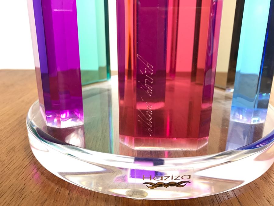 Signed Acrylic Sculpture Titled 'Skyscraper' By Israeli Artist Shlomi Haziza Estimate $1,100 36'H [Photo 10]