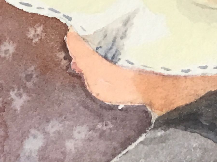 JUST ADDED - Framed Original Signed Watercolor Painting Of Boy [Photo 9]