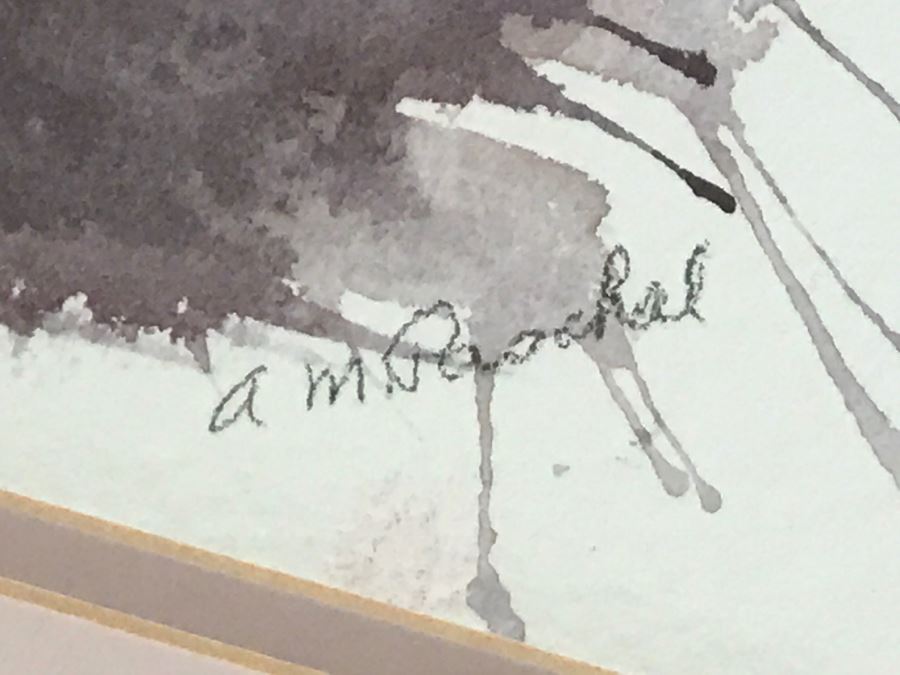 JUST ADDED - Framed Original Signed Watercolor Painting Of Boy [Photo 6]