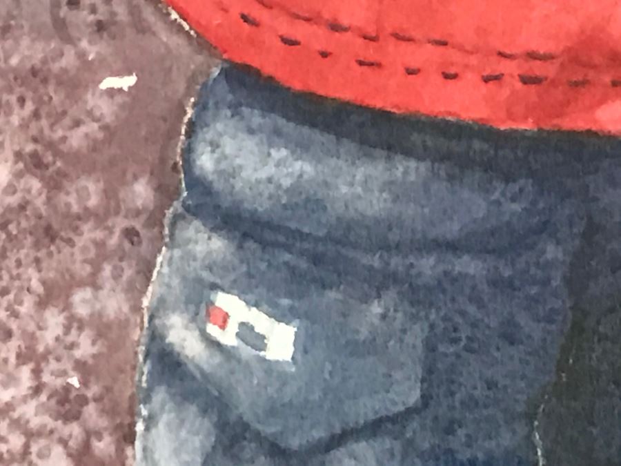 JUST ADDED - Framed Original Signed Watercolor Painting Of Boy [Photo 8]